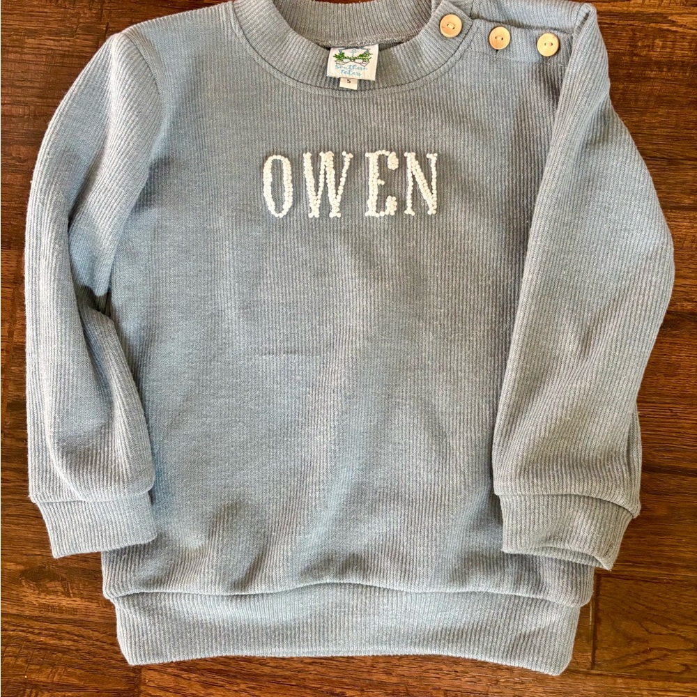 Owen Kids Blue Sweater with Button Accents